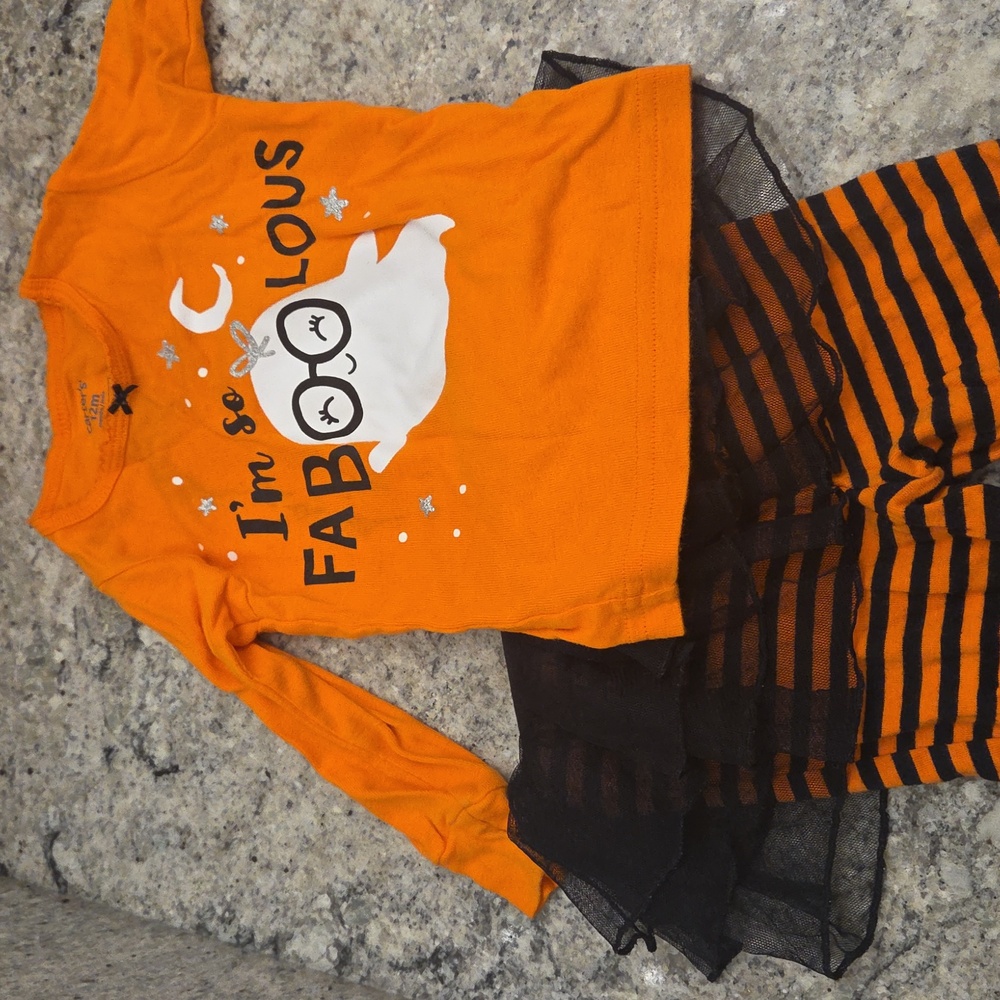 Carter's Faboolous Orange and Black Halloween Set
